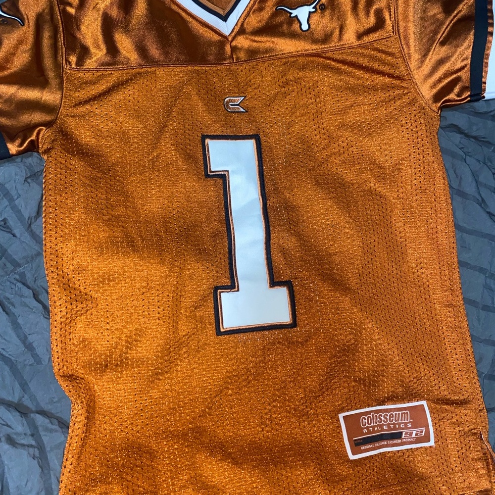 VINTAGE Texas Longhorns Jersey Mens Small Orange White